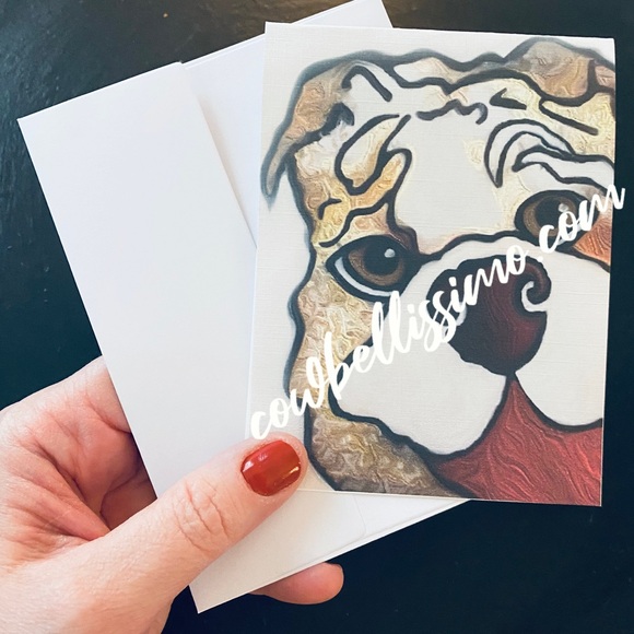 8 bulldog notecards (Will remove cowbellissimo.com before printing your order.) - Picture 4 of 5